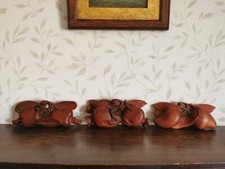 Set of 3 Carved Wooden Small
