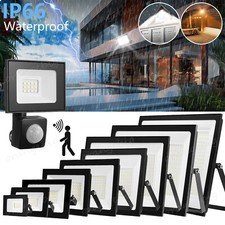 LED Floodlight PIR Sensor Motion 10/20/30/50/100W Outdoor Security Flood Light
