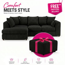 corner sofa jumbo cord & 3+2