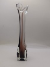 Vintage Swung Art Glass Murano Style Bud Vase 290mm Tall x 55mm Across Rf28#1