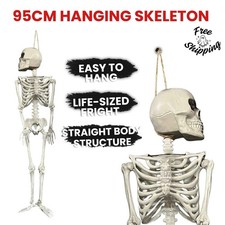 95cm Poseable Human Hanging Skeleton Halloween Scary Haunted House Party Prop