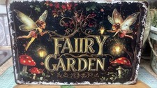 Large Metal Fairly Garden Sign