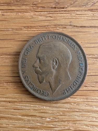 King george one penny - one, coin