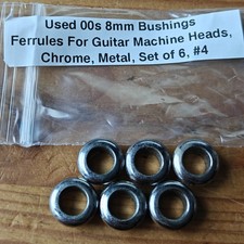 Used 00s 8mm Metal Guitar Bushings Ferrules For Machine Heads Tuners x6 Set #4