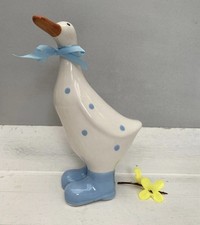 Ceramic Duck with Light Blue