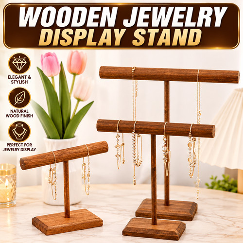 Wooden jewelry display stand - display,