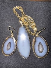 Agate Slice Blue Azul Natural