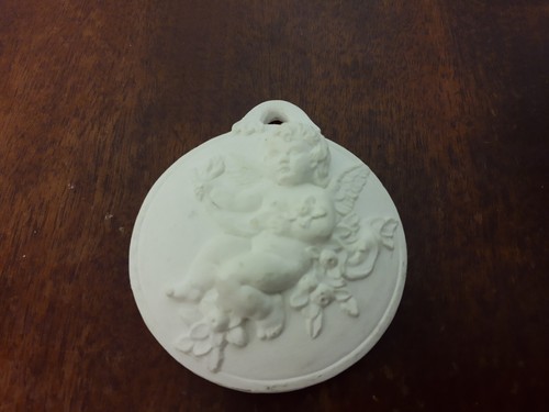 Wall hanging ceramic cherub - wall,