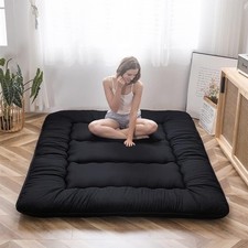 Japanese Floor Futon Mattress, Thicken Tatami Sleeping Pad Foldable Roll Up Dorm