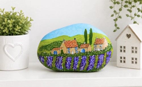 Hand painted pebble - pebble, art