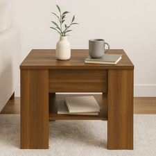 Small Coffee Table with Shelf Modern Side Table for Living Room Furniture