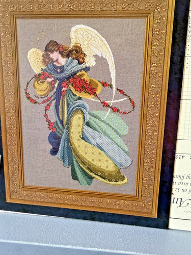 Lavender lace cross stitch - lace,