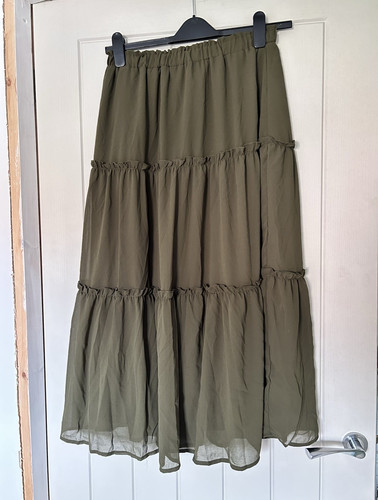 Shein green chiffon tiered - green,