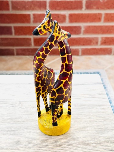 Wooden giraffes 22cm hand - giraffes,
