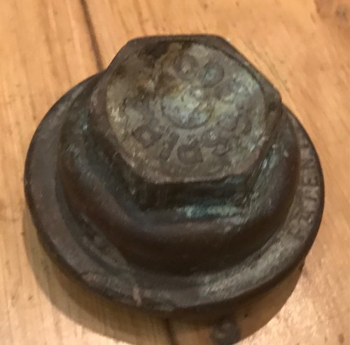Antique brass hub - cap, original