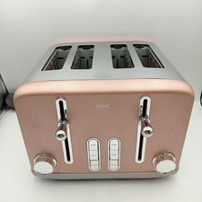 Next 4 Slice Toaster Pink Sparkly Reheat & Defrost Function - Tested and Working