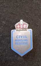 WW2 VINTAGE STERLING SILVER CIVIL NURSING RESERVE PIN BADGE BY NWM 