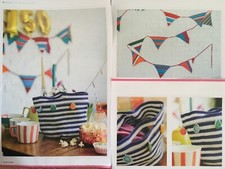 Striped Party Bunting & Confetti Garland / Basket Crochet Pattern