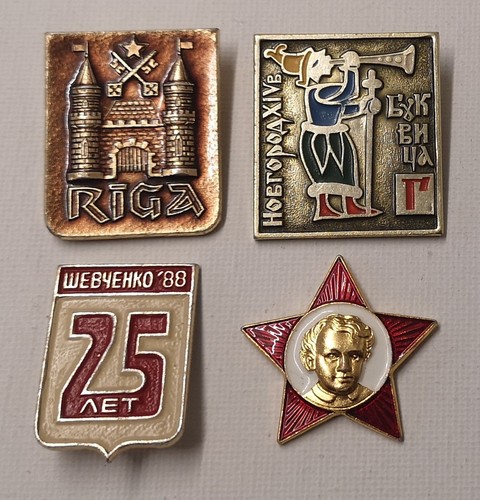 Vintage soviet ussr pin badges - soviet,