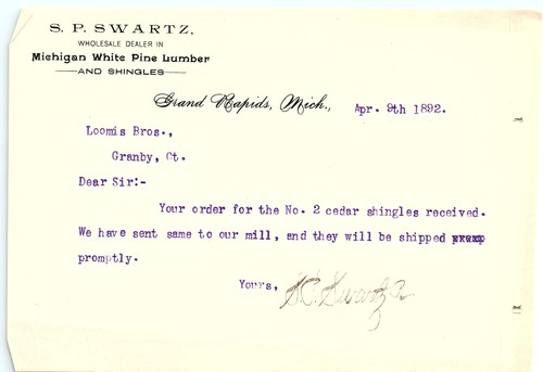 1892 swartz michigan - s.p.,