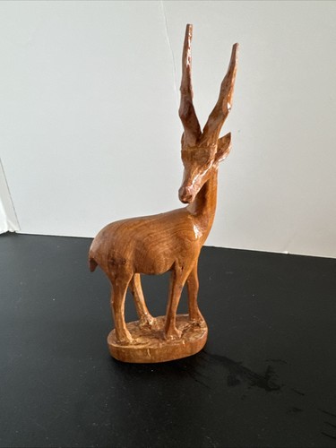 Vintage wooden gazelle - vintage,