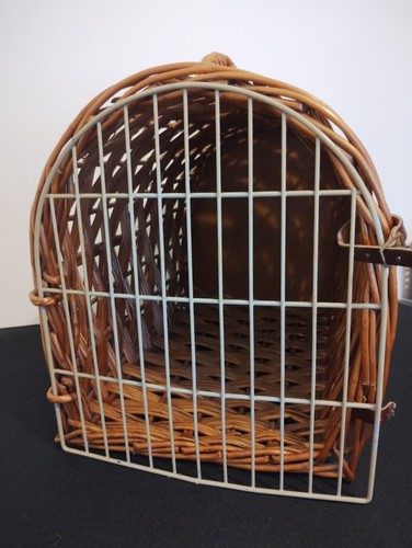 Vintage wicker cat travel - cat,