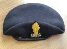 Royal Engineers Officers Blue Beret & Embroidered Badge Army Military Silk Lined