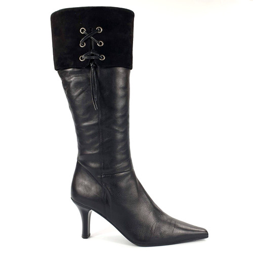 Clarks knee boots black suede - boots,
