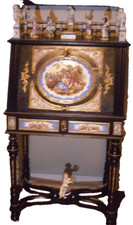 Antique Wood & KPM Porcelain