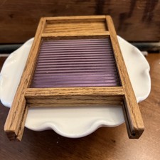 AMAZING, ANTIQUE PURPLE GLASS SALESMEN SAMPLE “CONDIE-NEALE-GLASS CO”  WASHBOARD