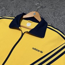 adidas Originals Beckenbauer XL Extra Large Yellow Navy Track Top Jacket Premium