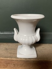 Small vintage white urn vase -