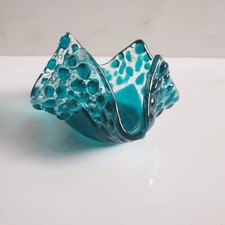 Fused Glass Turquoise Teal