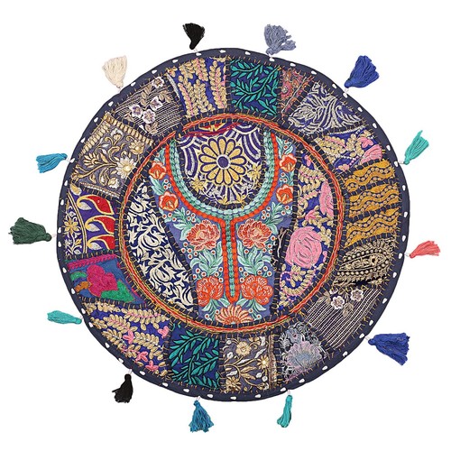 Blue vintage patchwork floor - blue,