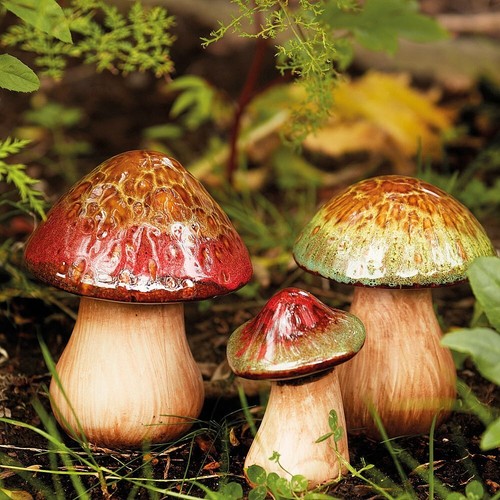 Set ceramic toadstools - set, 3