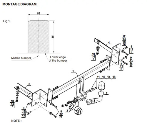 Swan neck tow bar - neck,