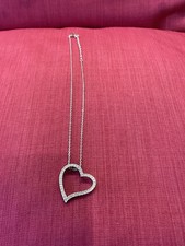  Swarovski Angelic Heart Rhodium-plated 18” Pendant Necklace. In VGC