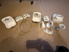 Vintage Porcelaine de Paris Bathroom Set – Roses Pattern, 9 Piece, France