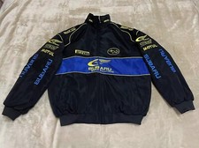 Unisex Adults F1 Team Racing Subaru Racing Jacket Embroidery Cotton Padded Black