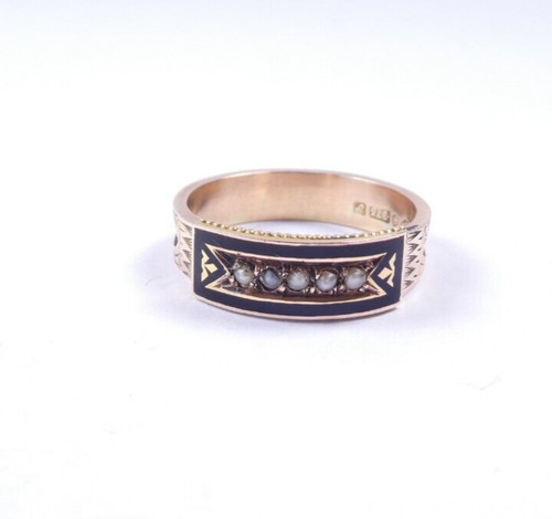 Rose gold mourning ring - rose,
