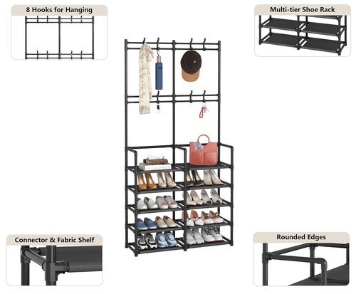 Metal shoe rack with - with, coat