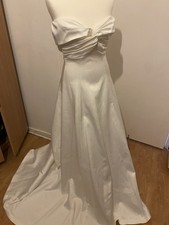 Monsoon Hannah bardot satin Wedding dress ivory size 8