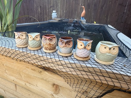 Owl pots flowing - flowing, glaze