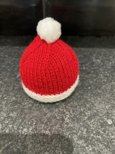 Handmade knitted santa hat - handmade/knitted.,