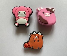 3 Squishmallows charms for Crocs shoes. Toy Animal. Pink Teddy Cow Orange Cat