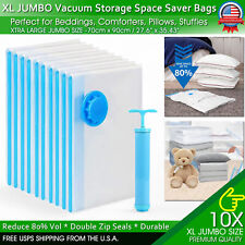 Jumbo Vacuum Storage Bags XL XXL Bedding Clothes Travel Space Saver w/ Hand Pump
