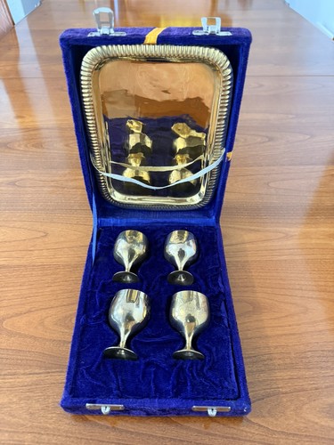 Four vintage brass - vintage, goblets