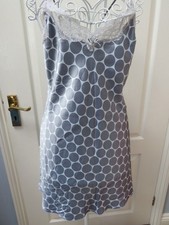 Marks & Spencer Autograph Silky Chemise 12 Grey Silver Baby Doll Lace Nightie