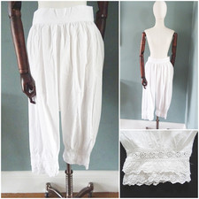 Antique Victorian Bloomers Drawers Pantaloons Embroidered Whitework c1890