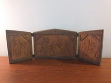 VINTAGE ANTIQUE HANDCARVED NATIVITY SCENE,  ICON, CHRISTMAS,  CHRISTIANITY